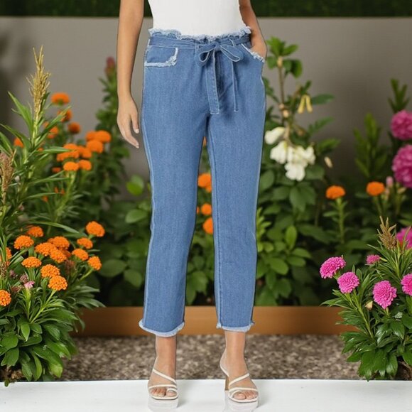 NWT Parker Smith Denim Paper Bag Pant in Sea Marine 30 - Picture 8 of 8